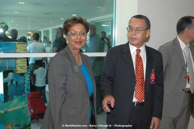 MBJ Airports Limited Welcomes WestJet Airlines - Inaugural Scheduled Service From Toronto Pearsons International Airport - Monday, December 10, 2007 - Sangster International Airport - MBJ Airports Limited, Montego Bay, Jamaica W.I. - Photographs by Net2Market.com - Barry J. Hough Sr, Photographer - Negril Travel Guide, Negril Jamaica WI - http://www.negriltravelguide.com - info@negriltravelguide.com...!