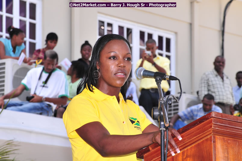 The City of Montego Bay Welcomes Our 2008 Olympians - Western Motorcade - Civic Ceremony - A Salute To Our Beijing Heros - Sam Sharpe Square, Montego Bay, Jamaica - Tuesday, October 7, 2008 - Photographs by Net2Market.com - Barry J. Hough Sr. Photojournalist/Photograper - Photographs taken with a Nikon D300 - Negril Travel Guide, Negril Jamaica WI - http://www.negriltravelguide.com - info@negriltravelguide.com...!