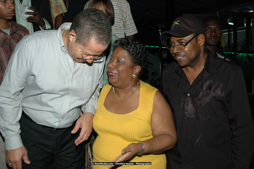 The Hon. Orette Bruce Goldwin, M.P., Prime Minister of Jamaica, Minister of Tourism, Hon. Edmund Bartlett, and Director of Tourism, Basil Smith at the Air Jamaica Jazz and Blues Festival 2008 The Art of Music - Thrusday, January 24, 2008 - Air Jamaica Jazz & Blues 2008 The Art of Music venue at the Aqaueduct on Rose Hall Resort & Counrty Club, Montego Bay, St. James, Jamaica W.I. - Thursday, January 24 - Saturday, January 26, 2008 - Photographs by Net2Market.com - Claudine Housen & Barry J. Hough Sr, Photographers - Negril Travel Guide, Negril Jamaica WI - http://www.negriltravelguide.com - info@negriltravelguide.com...!