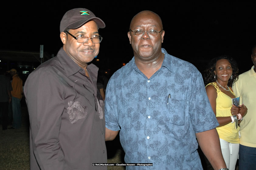 The Hon. Orette Bruce Goldwin, M.P., Prime Minister of Jamaica, Minister of Tourism, Hon. Edmund Bartlett, and Director of Tourism, Basil Smith at the Air Jamaica Jazz and Blues Festival 2008 The Art of Music - Thrusday, January 24, 2008 - Air Jamaica Jazz & Blues 2008 The Art of Music venue at the Aqaueduct on Rose Hall Resort & Counrty Club, Montego Bay, St. James, Jamaica W.I. - Thursday, January 24 - Saturday, January 26, 2008 - Photographs by Net2Market.com - Claudine Housen & Barry J. Hough Sr, Photographers - Negril Travel Guide, Negril Jamaica WI - http://www.negriltravelguide.com - info@negriltravelguide.com...!