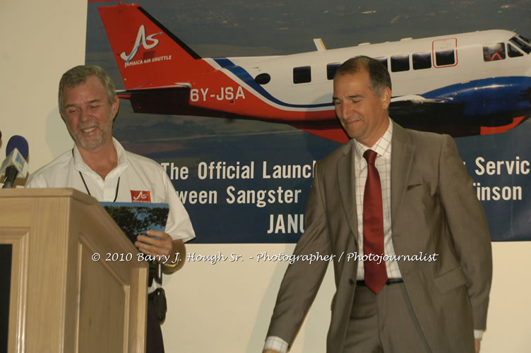 Jamaica Air Shuttle Launch @ MBJ Airports Limited, Wednesday, January 20, 2010, Sangster International Airport, Montego Bay, St. James, Jamaica W.I. - Photographs by Net2Market.com - Barry J. Hough Sr, Photographer/Photojournalist - The Negril Travel Guide - Negril's and Jamaica's Number One Concert Photography Web Site with over 40,000 Jamaican Concert photographs Published -  Negril Travel Guide, Negril Jamaica WI - http://www.negriltravelguide.com - info@negriltravelguide.com...!