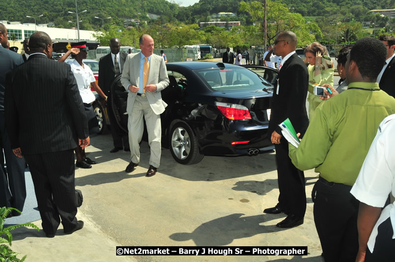 The Unveiling Of The Commemorative Plaque By The Honourable Prime Minister, Orette Bruce Golding, MP, And Their Majesties, King Juan Carlos I And Queen Sofia Of Spain - On Wednesday, February 18, 2009, Marking The Completion Of The Expansion Of Sangster International Airport, Venue at Sangster International Airport, Montego Bay, St James, Jamaica - Wednesday, February 18, 2009 - Photographs by Net2Market.com - Barry J. Hough Sr, Photographer/Photojournalist - Negril Travel Guide, Negril Jamaica WI - http://www.negriltravelguide.com - info@negriltravelguide.com...!