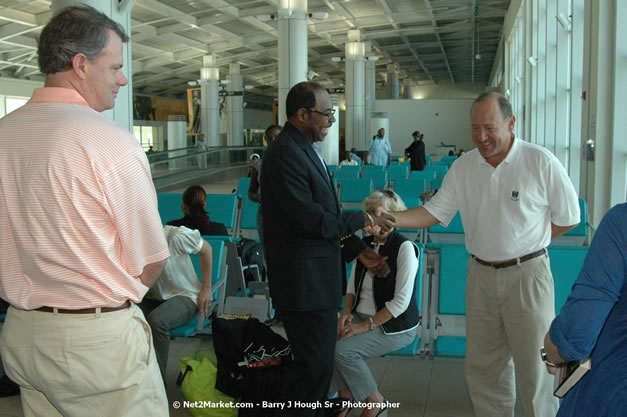 Minister of Tourism, Hon. Edmund Bartlett - Director of Tourism, Basil Smith, and Mayor of Montego Bay, Councillor Charles Sinclair Launch of Winter Tourism Season at Sangster International Airport, Saturday, December 15, 2007 - Sangster International Airport - MBJ Airports Limited, Montego Bay, Jamaica W.I. - Photographs by Net2Market.com - Barry J. Hough Sr, Photographer - Negril Travel Guide, Negril Jamaica WI - http://www.negriltravelguide.com - info@negriltravelguide.com...!