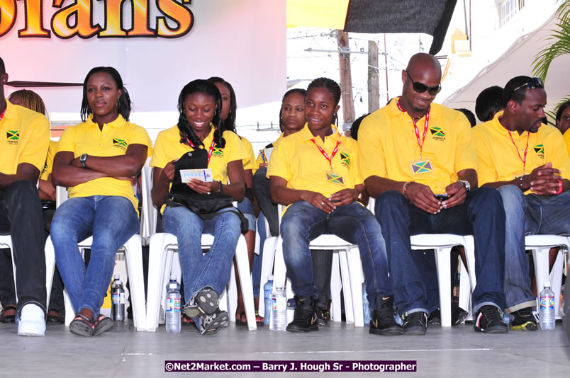 The City of Montego Bay Welcomes Our 2008 Olympians - Western Motorcade - Civic Ceremony - A Salute To Our Beijing Heros - Sam Sharpe Square, Montego Bay, Jamaica - Tuesday, October 7, 2008 - Photographs by Net2Market.com - Barry J. Hough Sr. Photojournalist/Photograper - Photographs taken with a Nikon D300 - Negril Travel Guide, Negril Jamaica WI - http://www.negriltravelguide.com - info@negriltravelguide.com...!